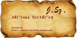 Járosi Szilárd névjegykártya